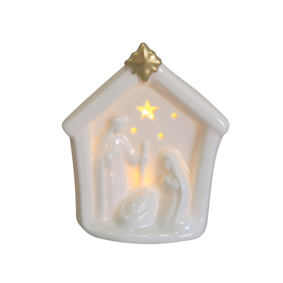 Lit Ceramic Holy Family