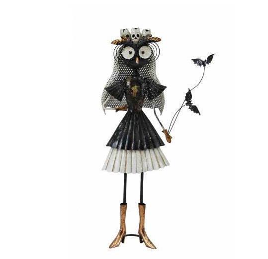 Metal Halloween Owl Figurine