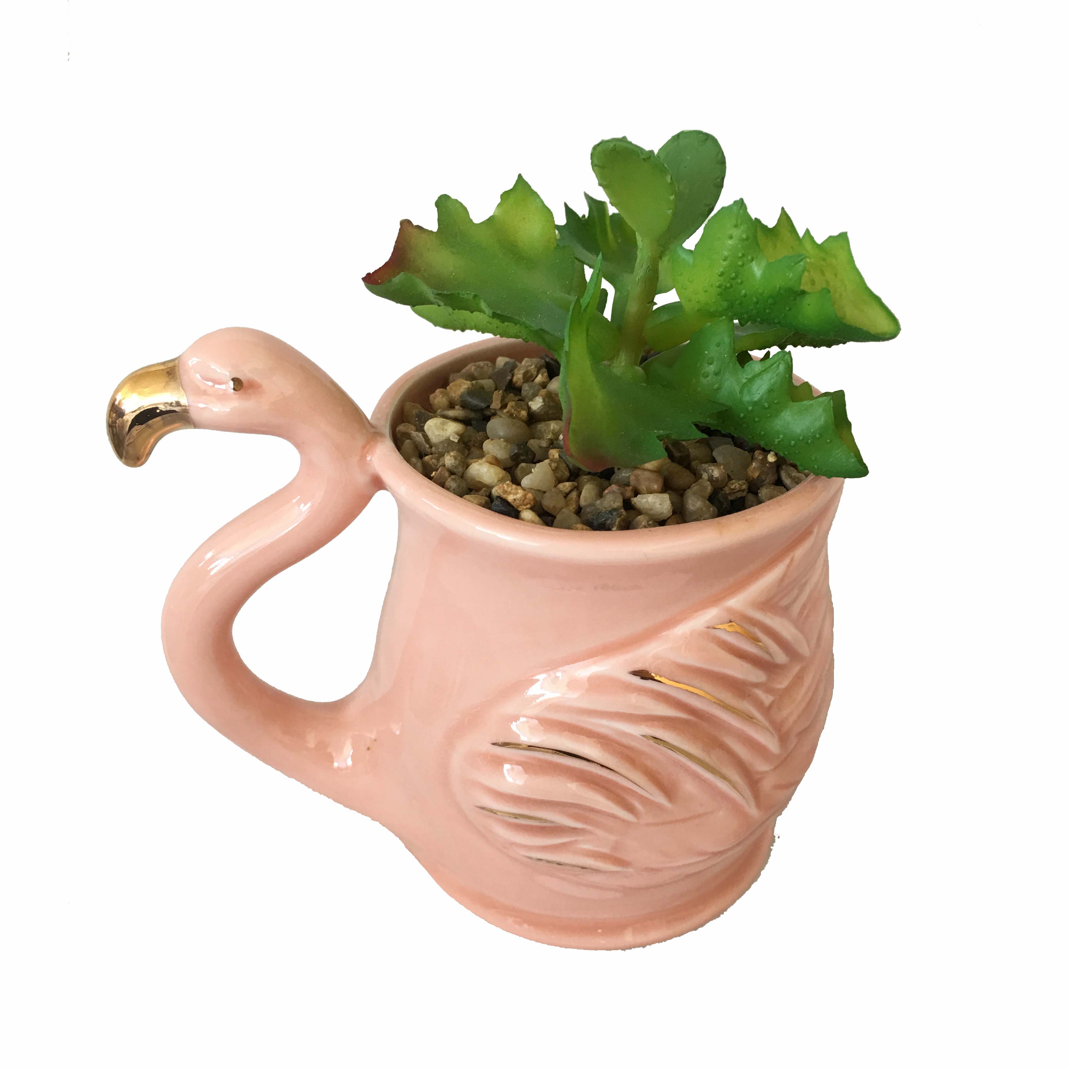 Porcelain Flamingo Planter