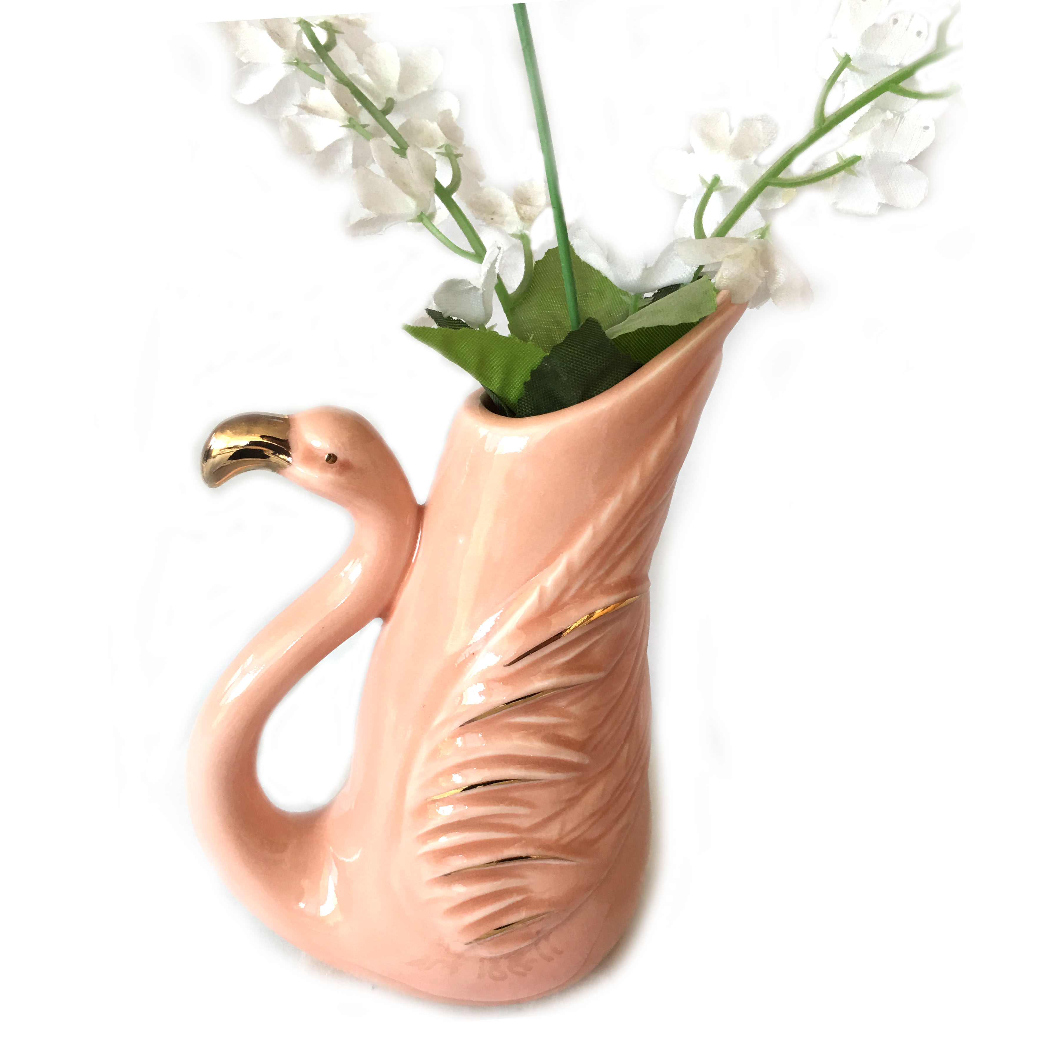 Porcelain Flamingo Vase