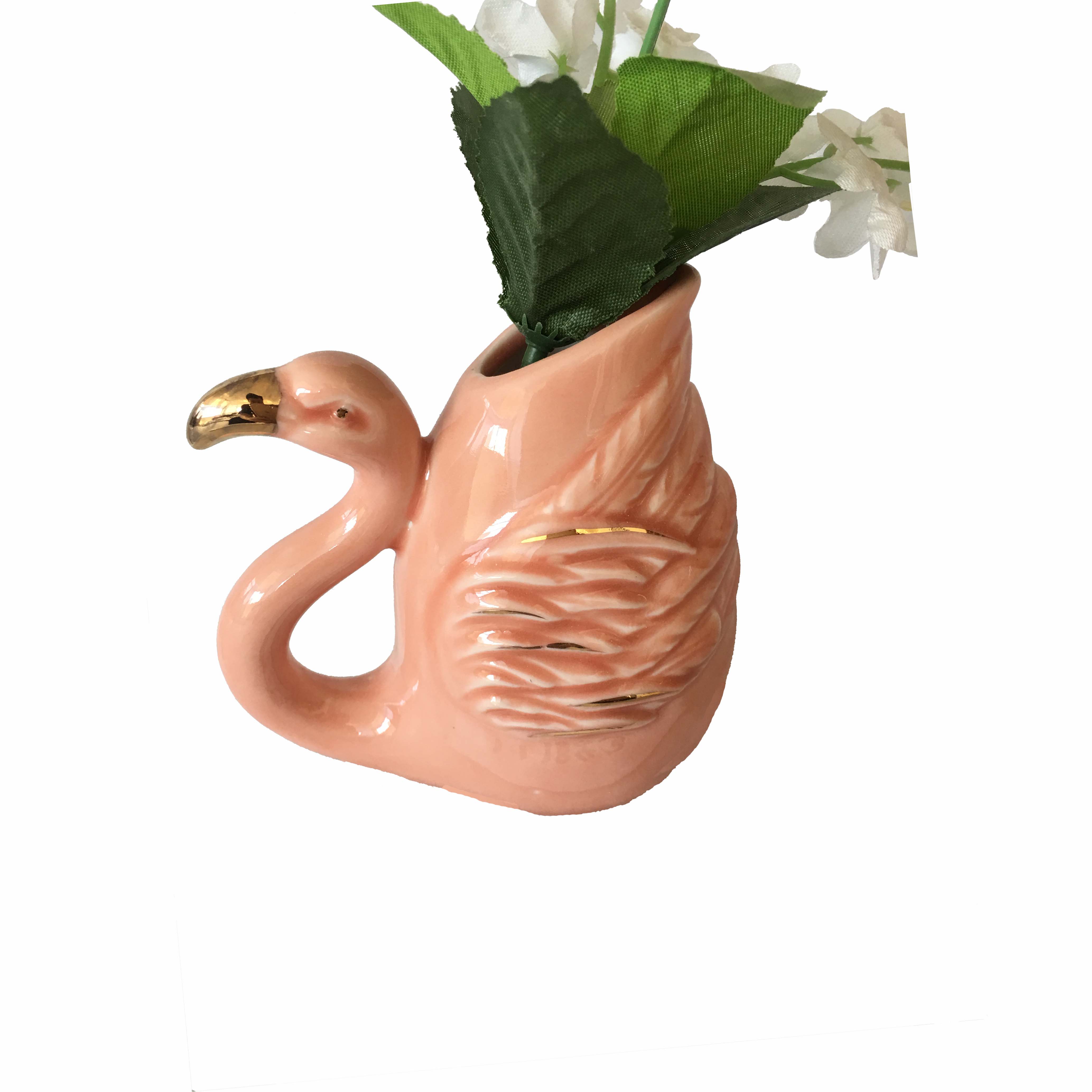 Porcelain Flamingo Vase