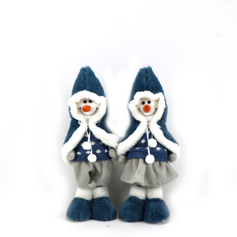 Blue Knitting Snowman