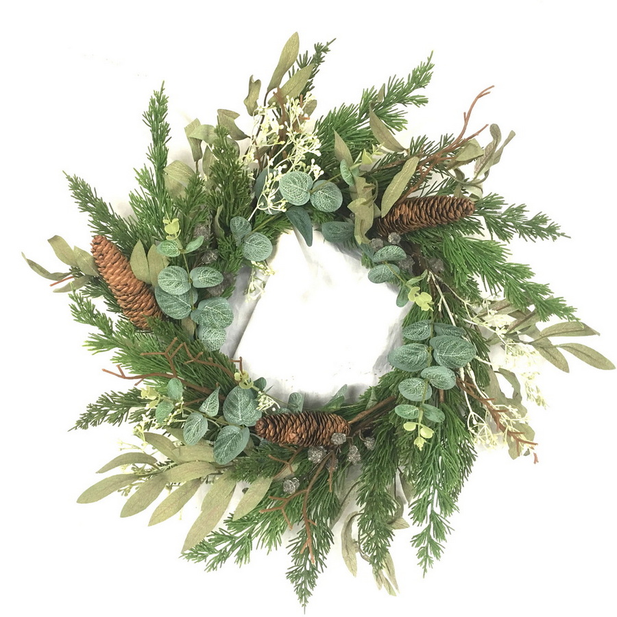 Wreath w/Pinecone, Leaf